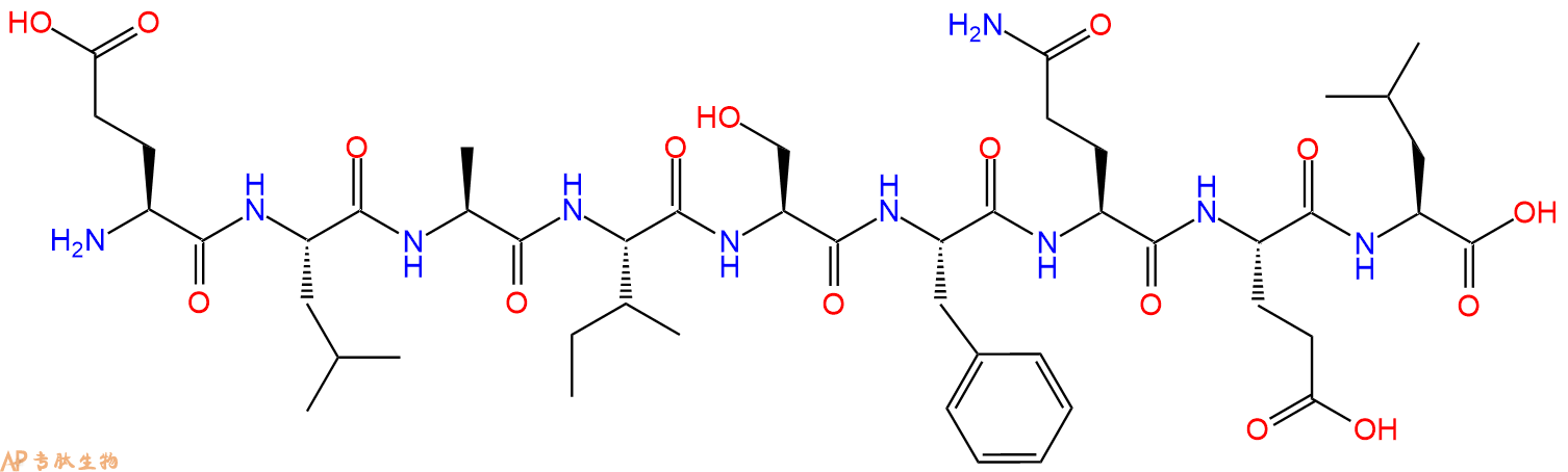 专肽生物产品H2N-Glu-Leu-Ala-Ile-Ser-Phe-Gln-Glu-Leu-OH