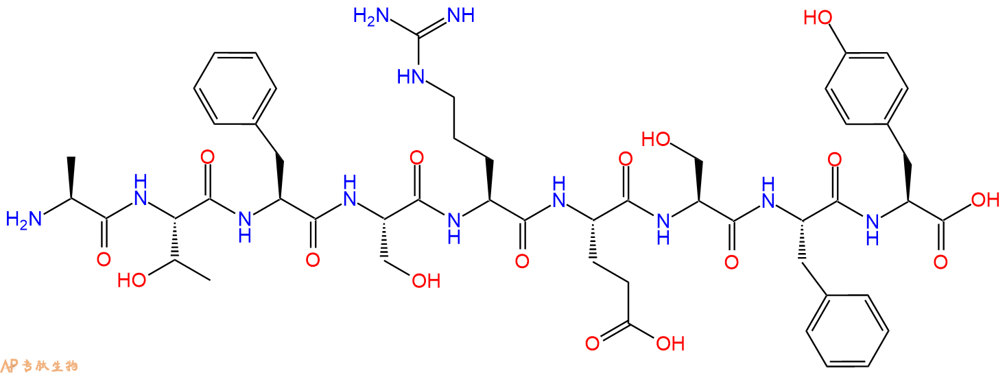 专肽生物产品H2N-Ala-Thr-Phe-Ser-Arg-Glu-Ser-Phe-Tyr-OH