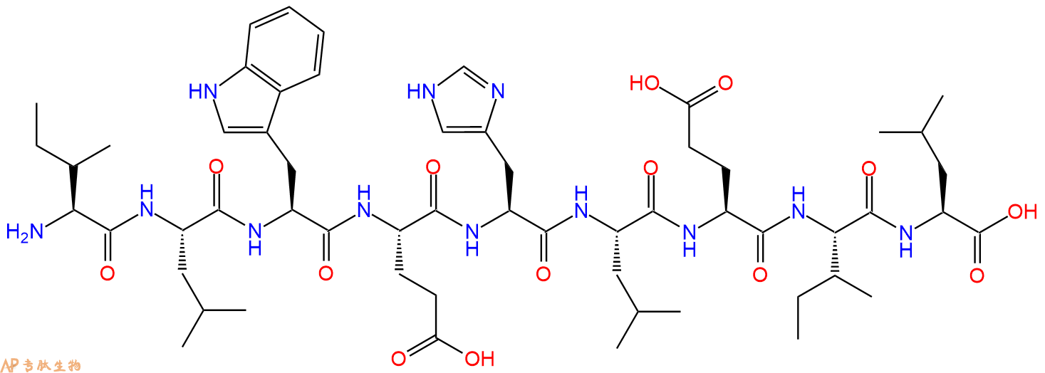 专肽生物产品H2N-Ile-Leu-Trp-Glu-His-Leu-Glu-Ile-Leu-OH