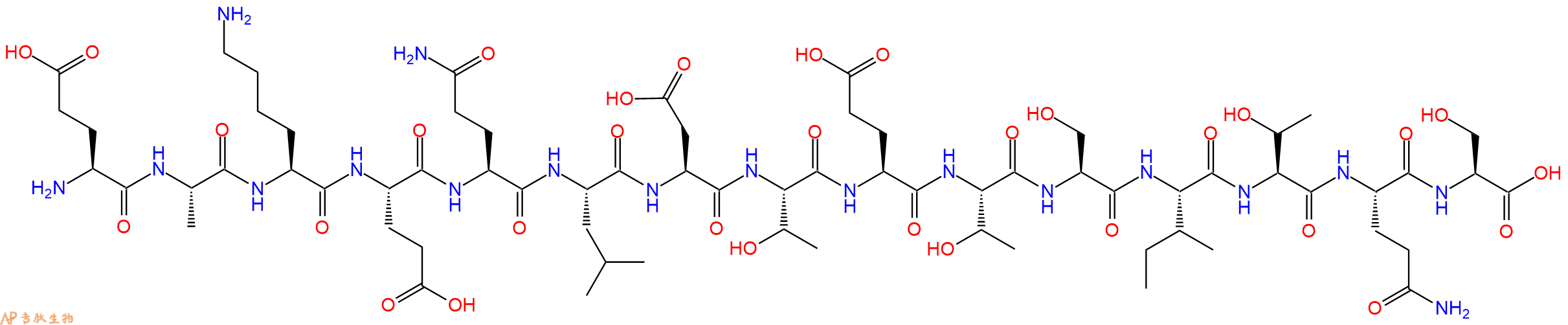 专肽生物产品H2N-Glu-Ala-Lys-Glu-Gln-Leu-Asp-Thr-Glu-Thr-Ser-Ile-Thr-Gln-Ser-OH