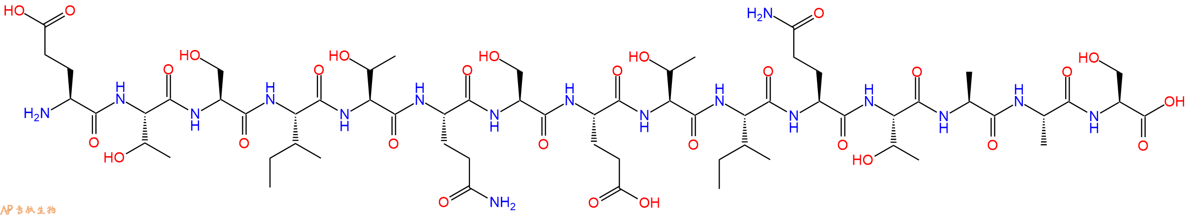 专肽生物产品H2N-Glu-Thr-Ser-Ile-Thr-Gln-Ser-Glu-Thr-Ile-Gln-Thr-Ala-Ala-Ser-OH