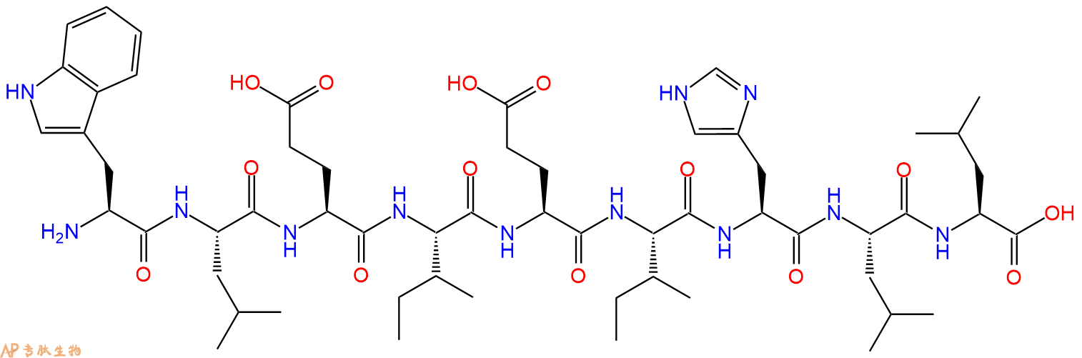 专肽生物产品H2N-Trp-Leu-Glu-Ile-Glu-Ile-His-Leu-Leu-OH