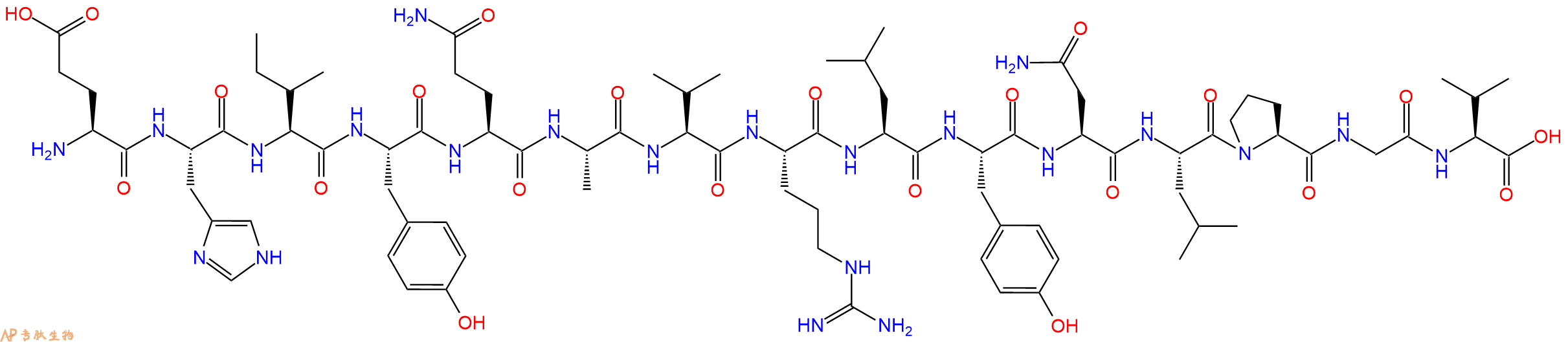 专肽生物产品H2N-Glu-His-Ile-Tyr-Gln-Ala-Val-Arg-Leu-Tyr-Asn-Leu-Pro-Gly-Val-OH
