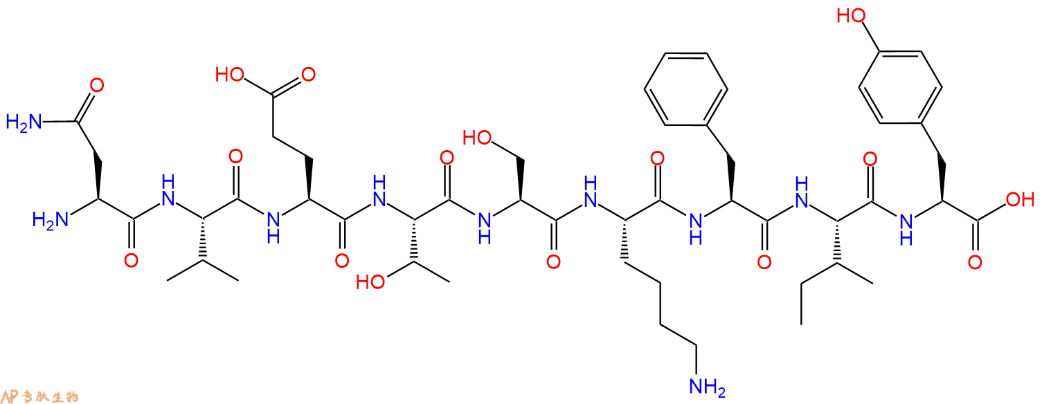 专肽生物产品H2N-Asn-Val-Glu-Thr-Ser-Lys-Phe-Ile-Tyr-OH