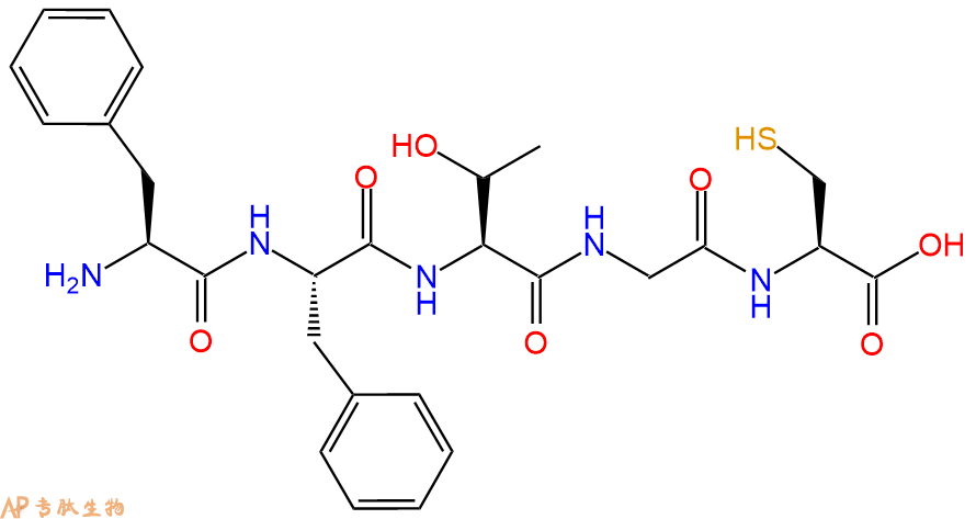 专肽生物产品H2N-Phe-Phe-Thr-Gly-Cys-OH