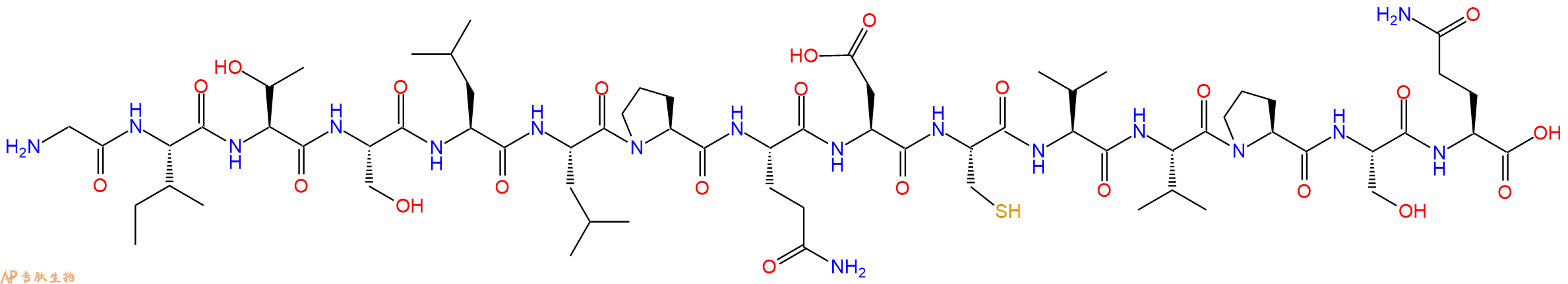 专肽生物产品H2N-Gly-Ile-Thr-Ser-Leu-Leu-Pro-Gln-Asp-Cys-Val-Val-Pro-Ser-Gln-OH