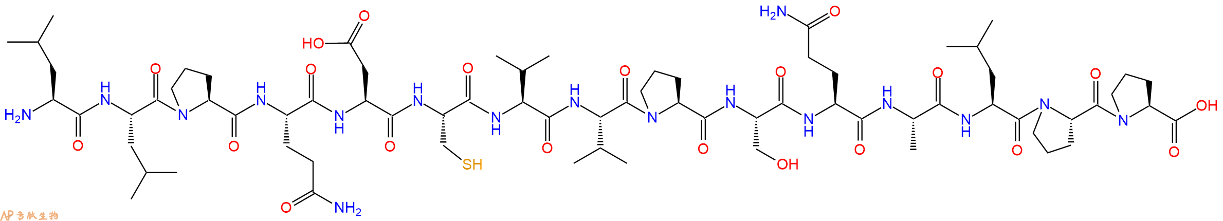 专肽生物产品H2N-Leu-Leu-Pro-Gln-Asp-Cys-Val-Val-Pro-Ser-Gln-Ala-Leu-Pro-Pro-OH