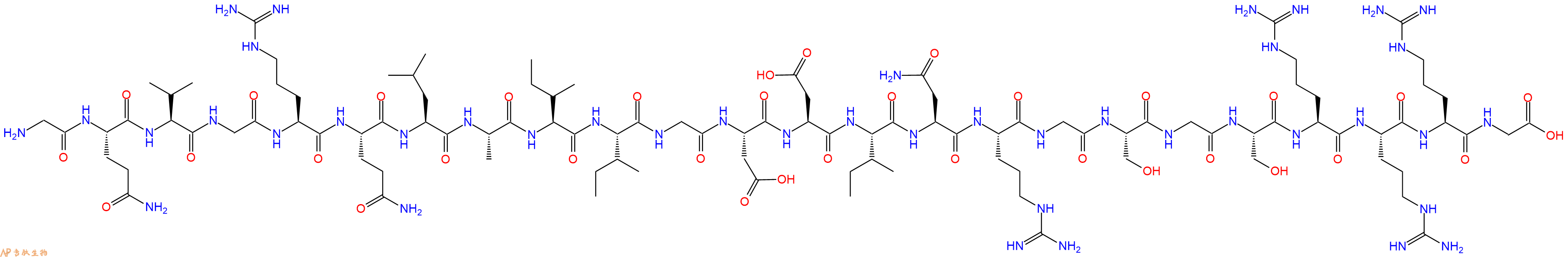 专肽生物产品H2N-Gly-Gln-Val-Gly-Arg-Gln-Leu-Ala-Ile-Ile-Gly-Asp-Asp-Ile-Asn-Arg-Gly-Ser-Gly-Ser-Arg-Arg-Arg-Gly-OH