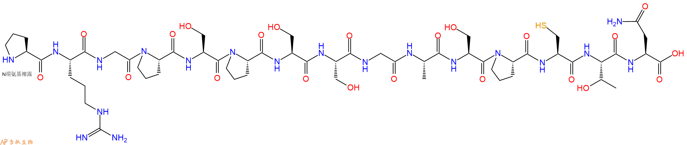 专肽生物产品H2N-Pro-Arg-Gly-Pro-Ser-Pro-Ser-Ser-Gly-Ala-Ser-Pro-Cys-Thr-Asn-OH