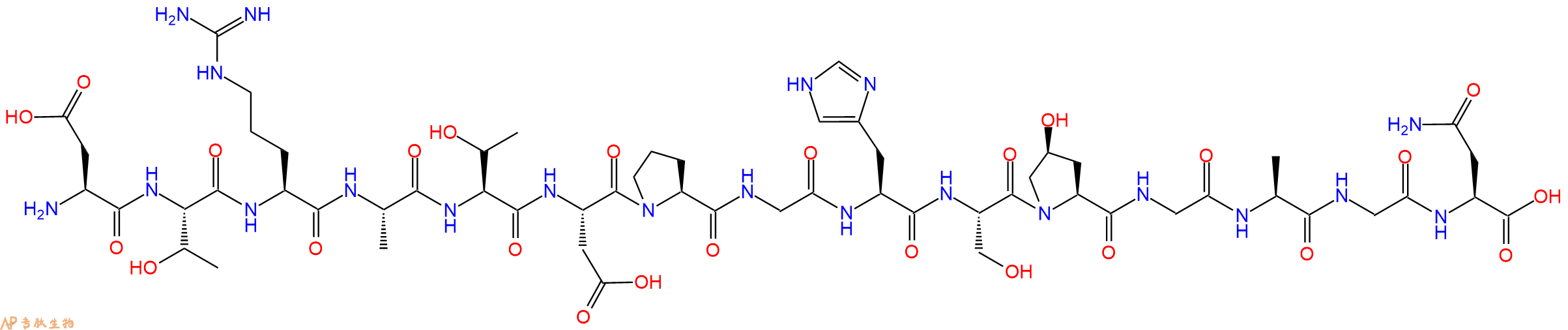 专肽生物产品H2N-Asp-Thr-Arg-Ala-Thr-Asp-Pro-Gly-His-Ser-Hyp-Gly-Ala-Gly-Asn-OH