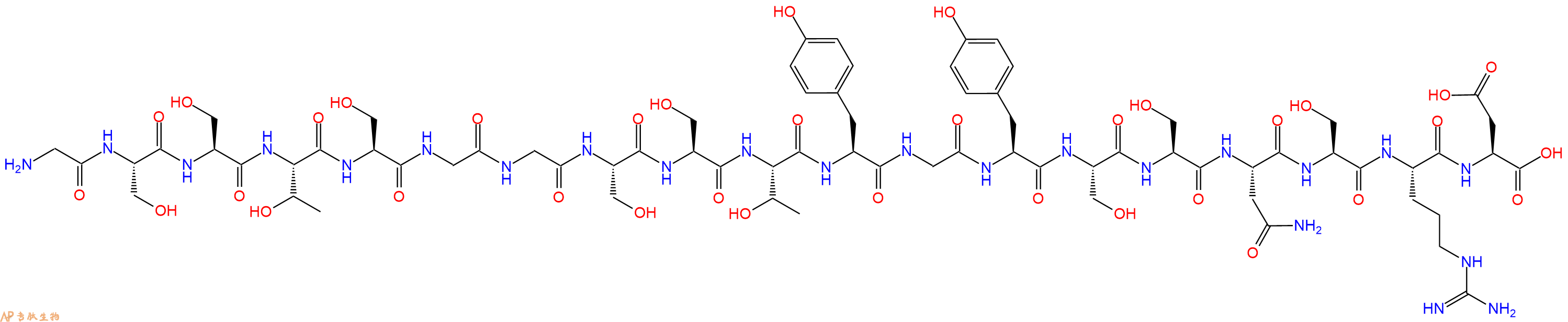 专肽生物产品H2N-Gly-Ser-Ser-Thr-Ser-Gly-Gly-Ser-Ser-Thr-Tyr-Gly-Tyr-Ser-Ser-Asn-Ser-Arg-Asp-OH