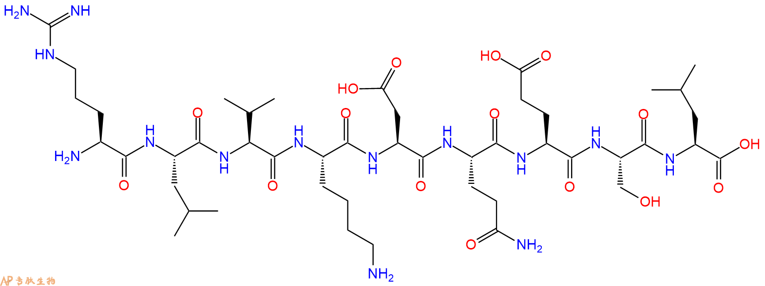 专肽生物产品H2N-Arg-Leu-Val-Lys-Asp-Gln-Glu-Ser-Leu-OH