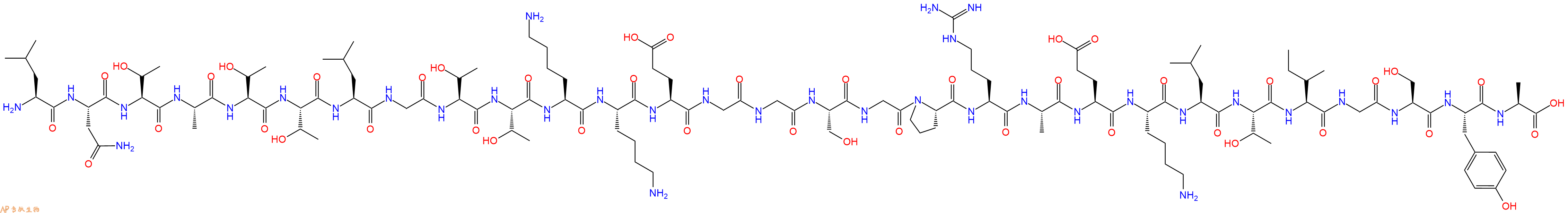专肽生物产品H2N-Leu-Asn-Thr-Ala-Thr-Thr-Leu-Gly-Thr-Thr-Lys-Lys-Glu-Gly-Gly-Ser-Gly-Pro-Arg-Ala-Glu-Lys-Leu-Thr-Ile-Gly-Ser-Tyr-Ala-OH