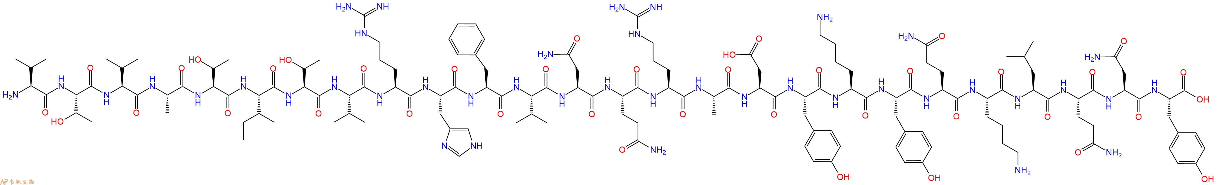 专肽生物产品H2N-Val-Thr-Val-Ala-Thr-Ile-Thr-Val-Arg-His-Phe-Val-Asn-Gln-Arg-Ala-Asp-Tyr-Lys-Tyr-Gln-Lys-Leu-Gln-Asn-Tyr-OH