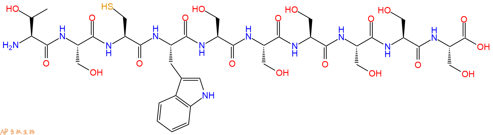 专肽生物产品H2N-Thr-Ser-Cys-Trp-Ser-Ser-Ser-Ser-Ser-Ser-OH