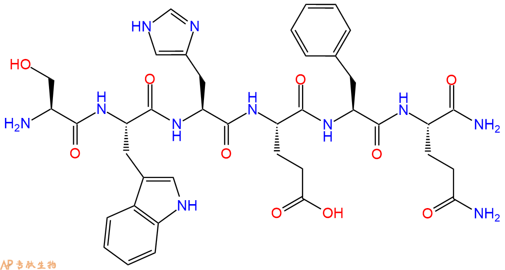 专肽生物产品H2N-Ser-Trp-His-Glu-Phe-Gln-CONH2