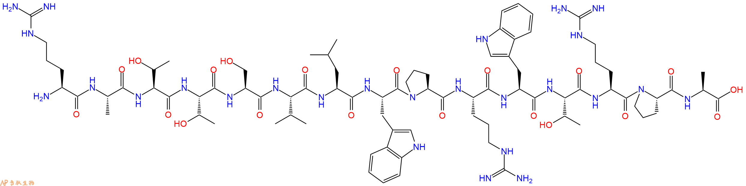专肽生物产品H2N-Arg-Ala-Thr-Thr-Ser-Val-Leu-Trp-Pro-Arg-Trp-Thr-Arg-Pro-Ala-OH