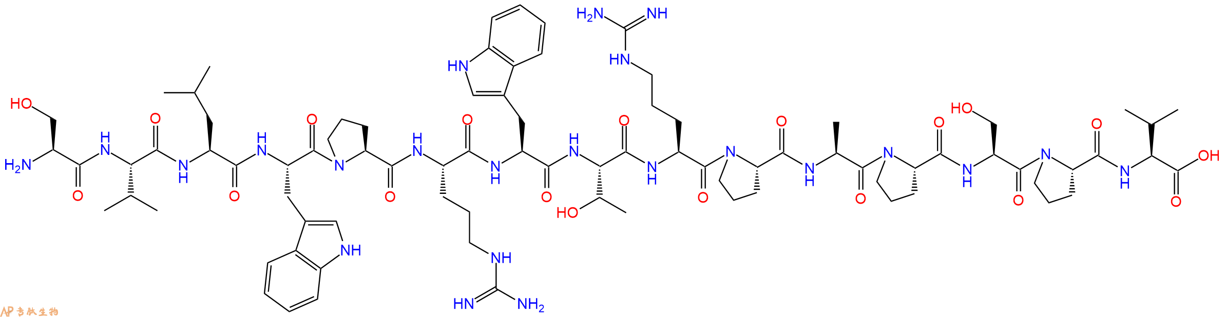 专肽生物产品H2N-Ser-Val-Leu-Trp-Pro-Arg-Trp-Thr-Arg-Pro-Ala-Pro-Ser-Pro-Val-OH