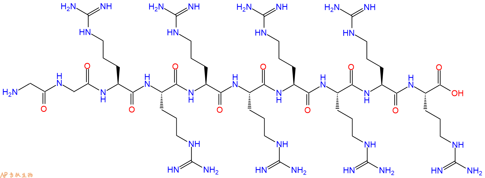 专肽生物产品H2N-Gly-Gly-Arg-Arg-Arg-Arg-Arg-Arg-Arg-Arg-OH