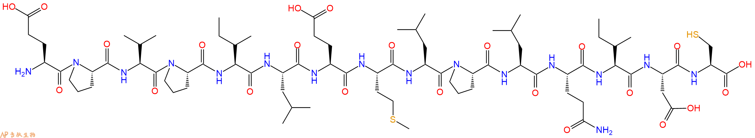 专肽生物产品H2N-Glu-Pro-Val-Pro-Ile-Leu-Glu-Met-Leu-Pro-Leu-Gln-Ile-Asp-Cys-OH