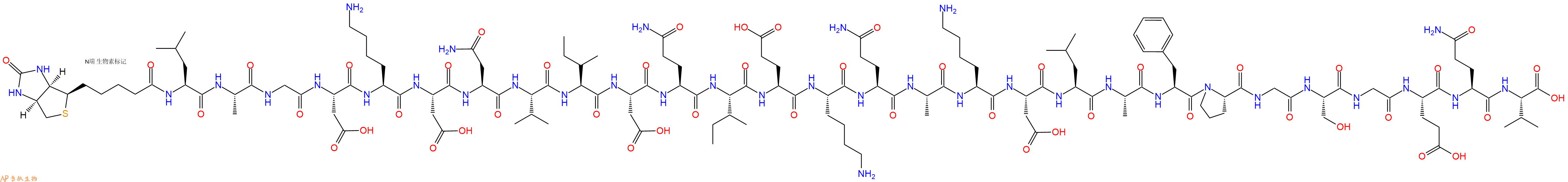 专肽生物产品Biotinyl-Leu-Ala-Gly-Asp-Lys-Asp-Asn-Val-Ile-Asp-Gln-Ile-Glu-Lys-Gln-Ala-Lys-Asp-Leu-Ala-Phe-Pro-Gly-Ser-Gly-Glu-Gln-Val-OH