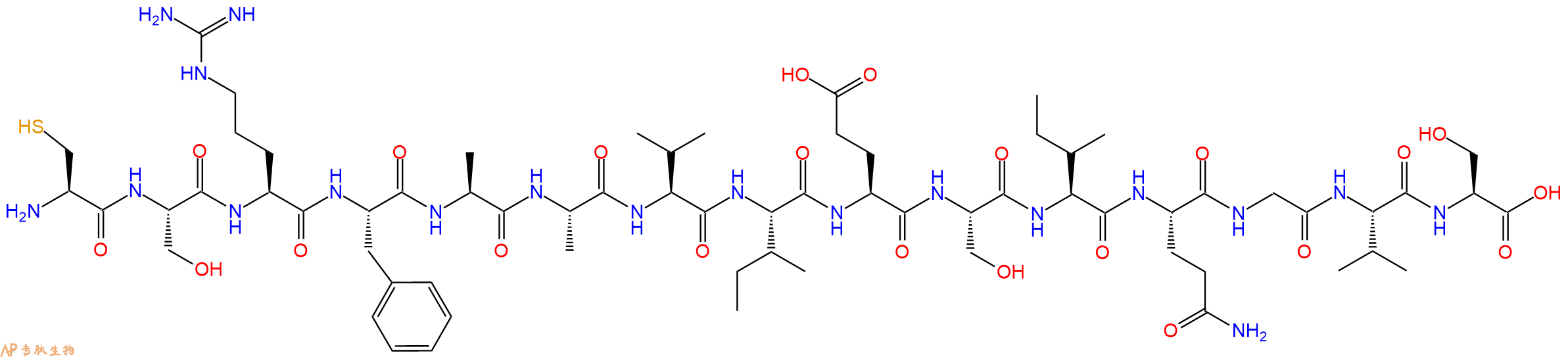 专肽生物产品H2N-Cys-Ser-Arg-Phe-Ala-Ala-Val-Ile-Glu-Ser-Ile-Gln-Gly-Val-Ser-OH