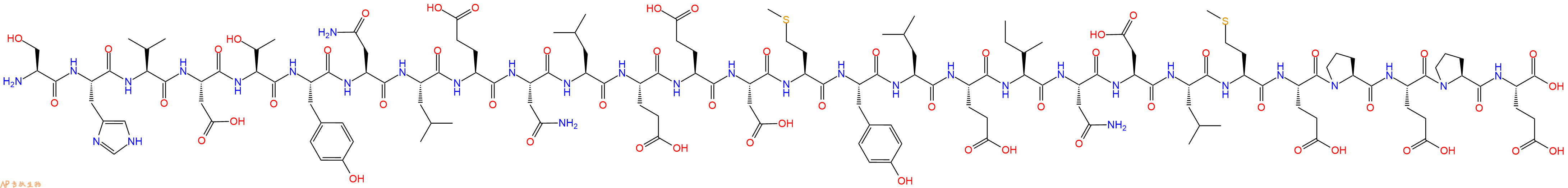 专肽生物产品H2N-Ser-His-Val-Asp-Thr-Tyr-Asn-Leu-Glu-Asn-Leu-Glu-Glu-Asp-Met-Tyr-Leu-Glu-Ile-Asn-Asp-Leu-Met-Glu-Pro-Glu-Pro-Glu-OH