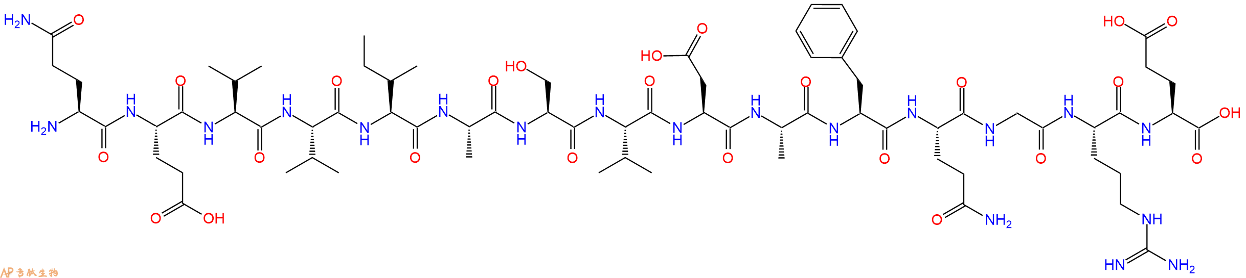 专肽生物产品H2N-Gln-Glu-Val-Val-Ile-Ala-Ser-Val-Asp-Ala-Phe-Gln-Gly-Arg-Glu-OH