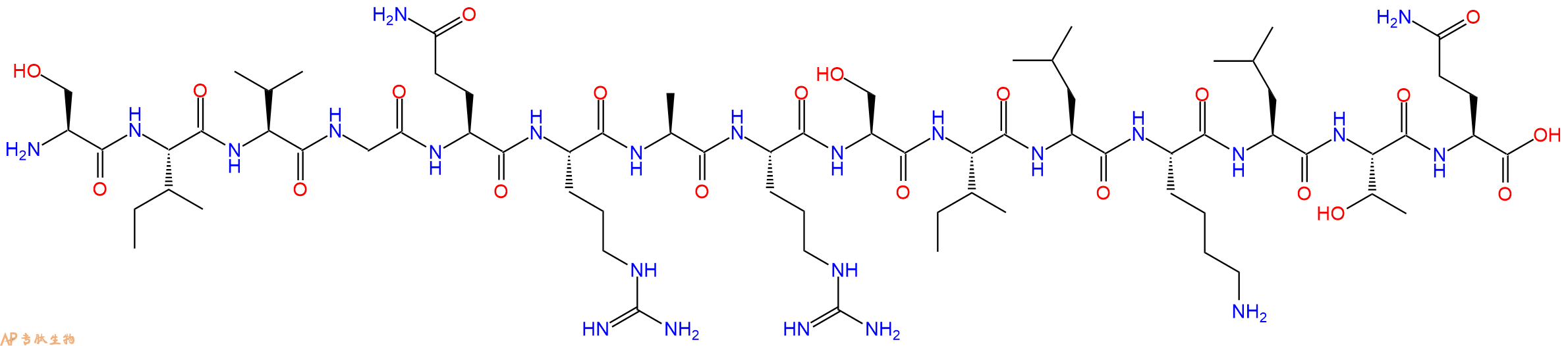 专肽生物产品H2N-Ser-Ile-Val-Gly-Gln-Arg-Ala-Arg-Ser-Ile-Leu-Lys-Leu-Thr-Gln-OH