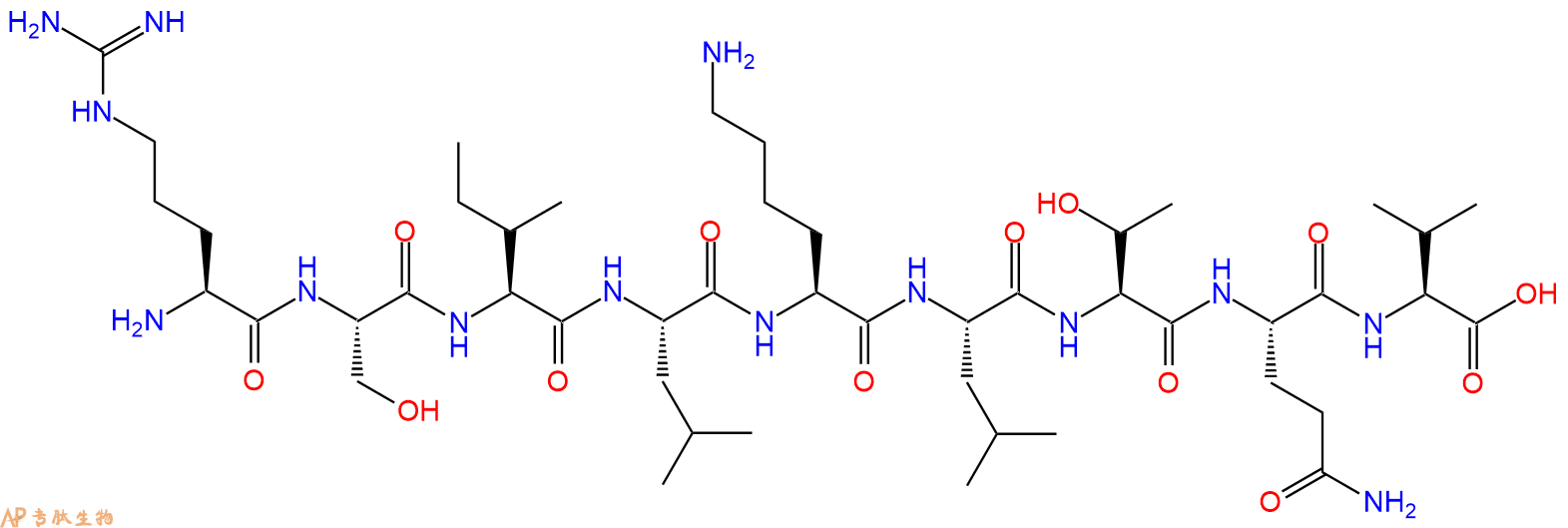 专肽生物产品H2N-Arg-Ser-Ile-Leu-Lys-Leu-Thr-Gln-Val-OH