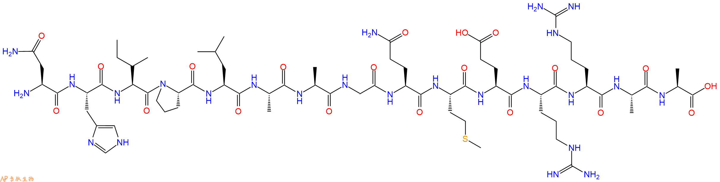 专肽生物产品H2N-Asn-His-Ile-Pro-Leu-Ala-Ala-Gly-Gln-Met-Glu-Arg-Arg-Ala-Ala-OH