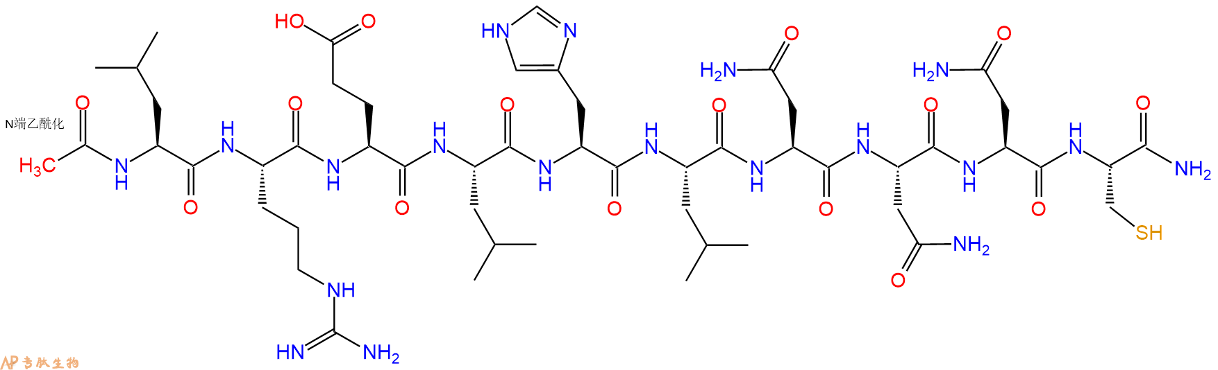 专肽生物产品Ac-Leu-Arg-Glu-Leu-His-Leu-Asn-Asn-Asn-Cys-CONH2