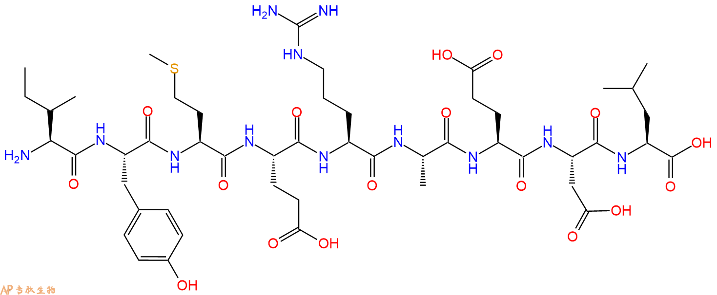 专肽生物产品H2N-Ile-Tyr-Met-Glu-Arg-Ala-Glu-Asp-Leu-OH