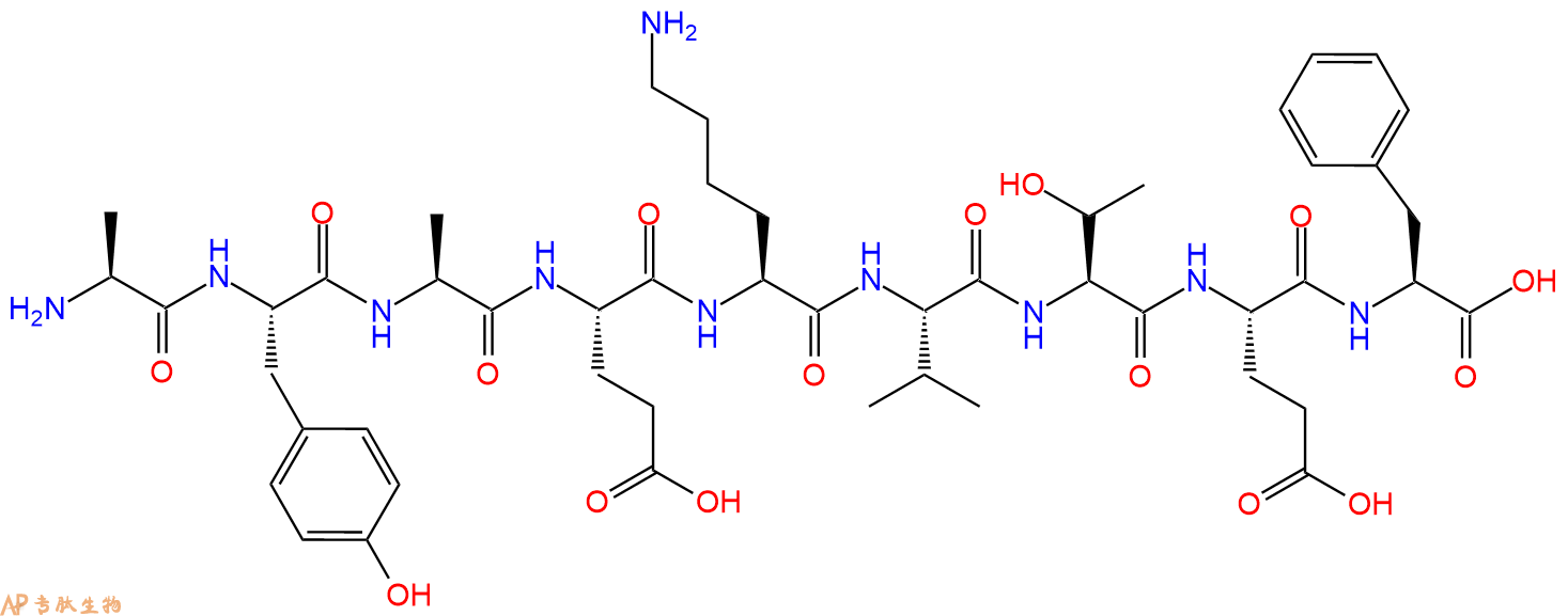 专肽生物产品H2N-Ala-Tyr-Ala-Glu-Lys-Val-Thr-Glu-Phe-OH