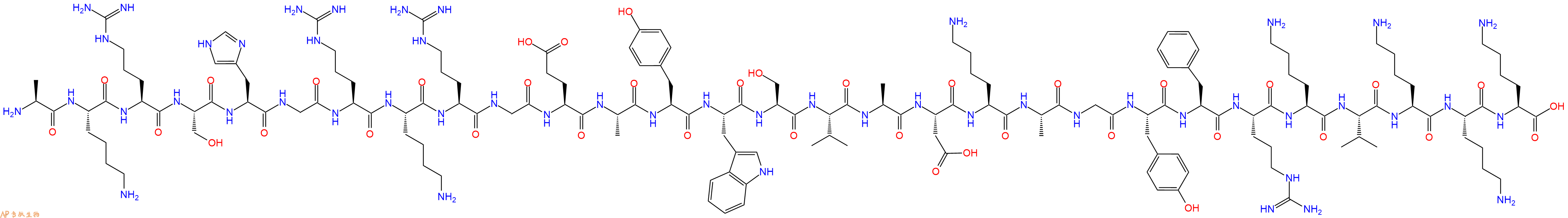 专肽生物产品H2N-Ala-Lys-Arg-Ser-His-Gly-Arg-Lys-Arg-Gly-Glu-Ala-Tyr-Trp-Ser-Val-Ala-Asp-Lys-Ala-Gly-Tyr-Phe-Arg-Lys-Val-Lys-Lys-Lys-OH