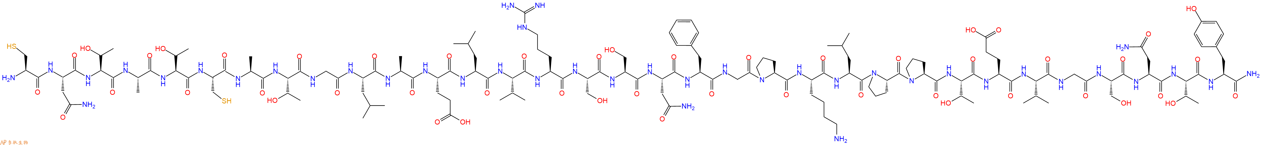 专肽生物产品H2N-Cys-Asn-Thr-Ala-Thr-Cys-Ala-Thr-Gly-Leu-Ala-Glu-Leu-Val-Arg-Ser-Ser-Asn-Phe-Gly-Pro-Lys-Leu-Pro-Pro-Thr-Glu-Val-Gly-Ser-Asn-Thr-Tyr-CONH2