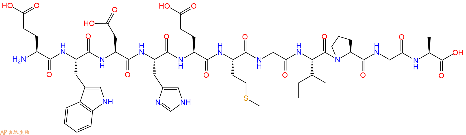 专肽生物产品H2N-Glu-Trp-Asp-His-Glu-Met-Gly-Ile-Pro-Gly-Ala-OH