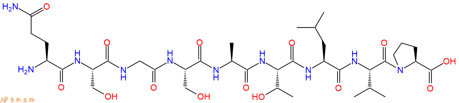 专肽生物产品H2N-Gln-Ser-Gly-Ser-Ala-Thr-Leu-Val-Pro-OH