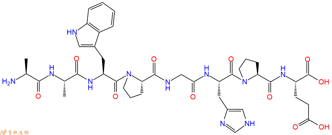 专肽生物产品H2N-Ala-Ala-Trp-Pro-Gly-His-Pro-Glu-OH