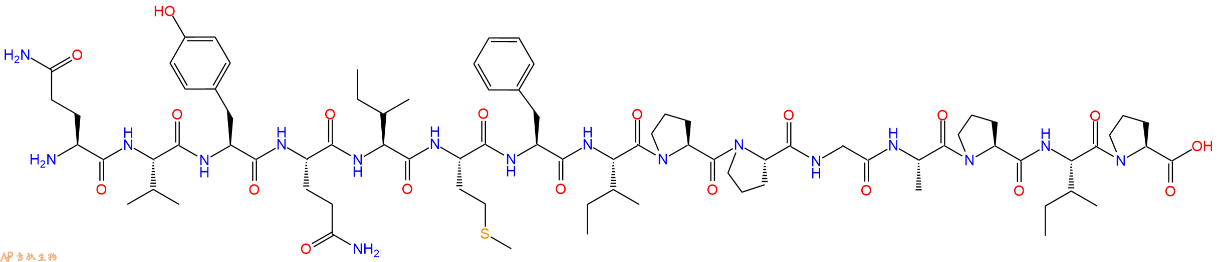 专肽生物产品H2N-Gln-Val-Tyr-Gln-Ile-Met-Phe-Ile-Pro-Pro-Gly-Ala-Pro-Ile-Pro-OH