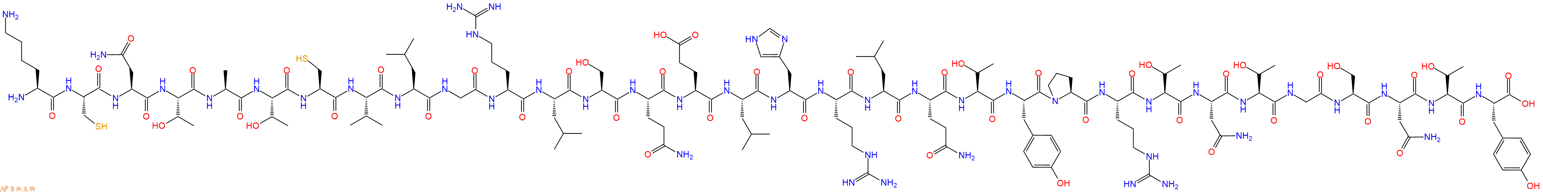 专肽生物产品H2N-Lys-Cys-Asn-Thr-Ala-Thr-Cys-Val-Leu-Gly-Arg-Leu-Ser-Gln-Glu-Leu-His-Arg-Leu-Gln-Thr-Tyr-Pro-Arg-Thr-Asn-Thr-Gly-Ser-Asn-Thr-Tyr-OH