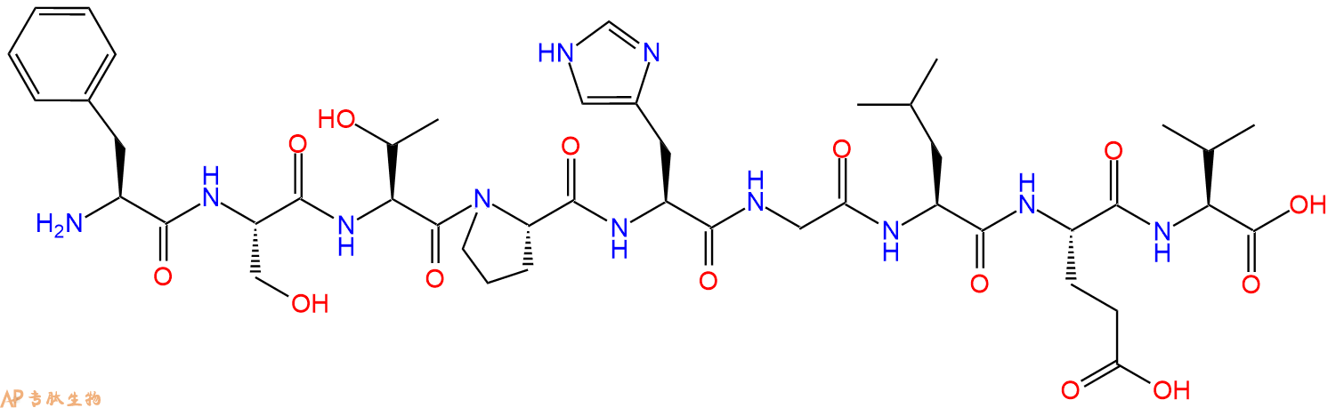 专肽生物产品H2N-Phe-Ser-Thr-Pro-His-Gly-Leu-Glu-Val-OH