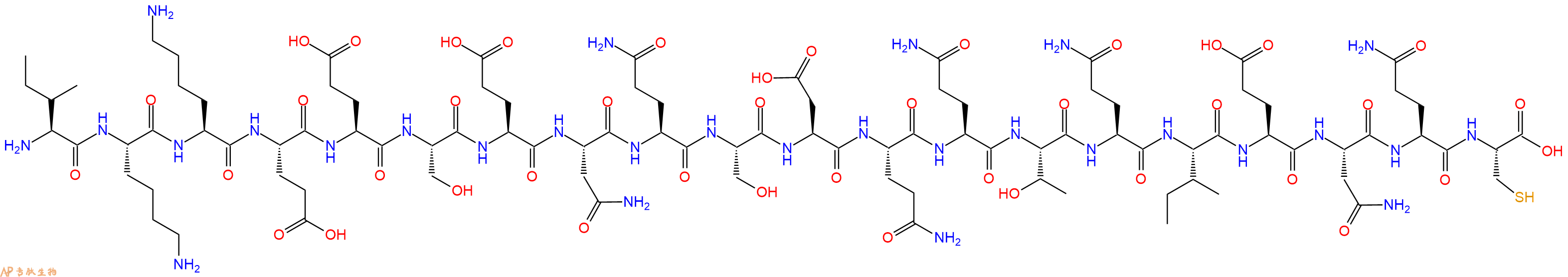 专肽生物产品H2N-Ile-Lys-Lys-Glu-Glu-Ser-Glu-Asn-Gln-Ser-Asp-Gln-Gln-Thr-Gln-Ile-Glu-Asn-Gln-Cys-OH