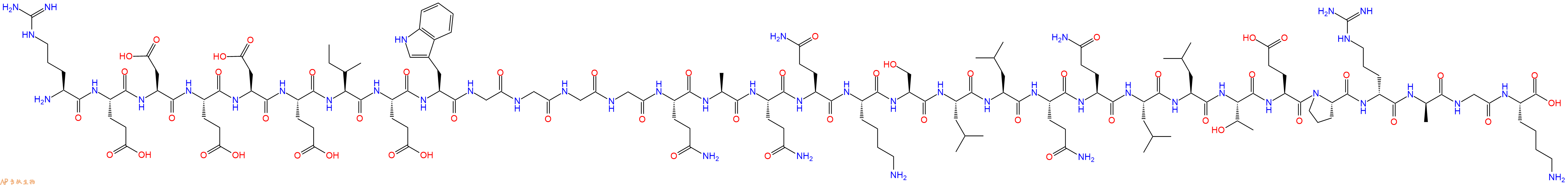 专肽生物产品H2N-Arg-Glu-Asp-Glu-Asp-Glu-Ile-Glu-Trp-Gly-Gly-Gly-Gly-Gln-Ala-Gln-Gln-Lys-Ser-Leu-Leu-Gln-Gln-Leu-Leu-Thr-Glu-Pro-DArg-DAla-Gly-Lys-OH