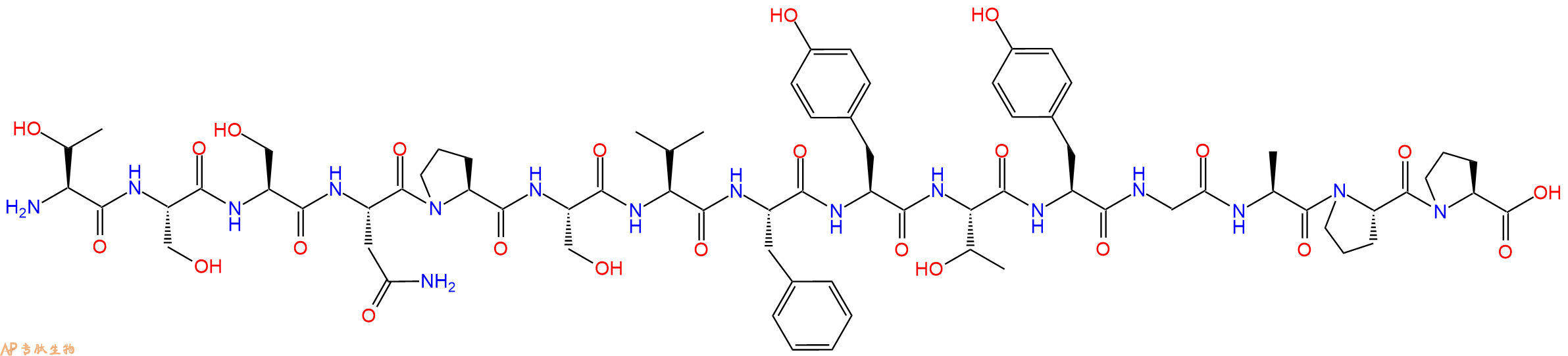 专肽生物产品H2N-Thr-Ser-Ser-Asn-Pro-Ser-Val-Phe-Tyr-Thr-Tyr-Gly-Ala-Pro-Pro-OH