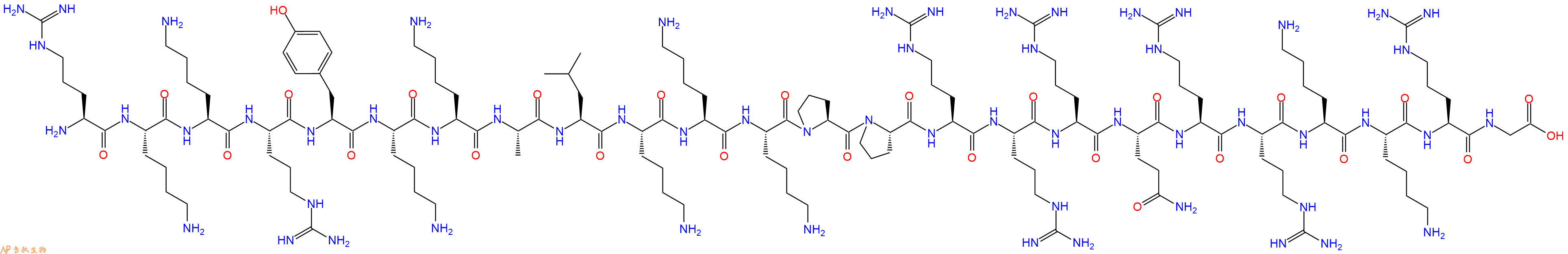 专肽生物产品H2N-Arg-Lys-Lys-Arg-Tyr-Lys-Lys-Ala-Leu-Lys-Lys-Lys-Pro-Pro-Arg-Arg-Arg-Gln-Arg-Arg-Lys-Lys-Arg-Gly-OH