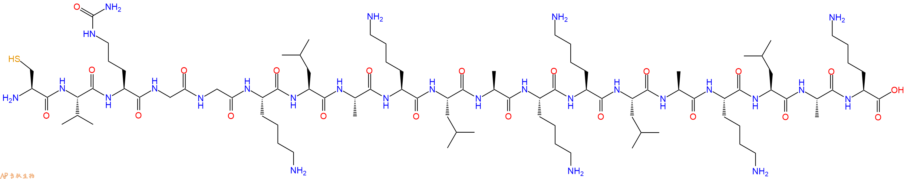 专肽生物产品H2N-Cys-Val-Cit-Gly-Gly-Lys-Leu-Ala-Lys-Leu-Ala-Lys-Lys-Leu-Ala-Lys-Leu-Ala-Lys-OH