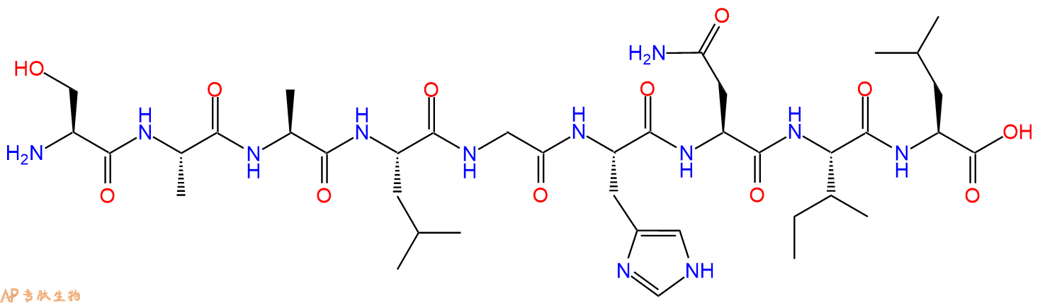 专肽生物产品H2N-Ser-Ala-Ala-Leu-Gly-His-Asn-Ile-Leu-OH