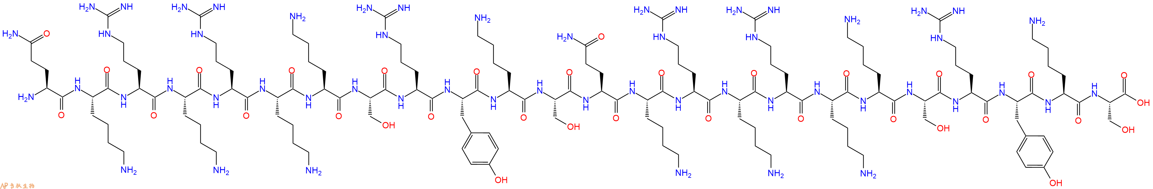 专肽生物产品H2N-Gln-Lys-Arg-Lys-Arg-Lys-Lys-Ser-Arg-Tyr-Lys-Ser-Gln-Lys-Arg-Lys-Arg-Lys-Lys-Ser-Arg-Tyr-Lys-Ser-OH