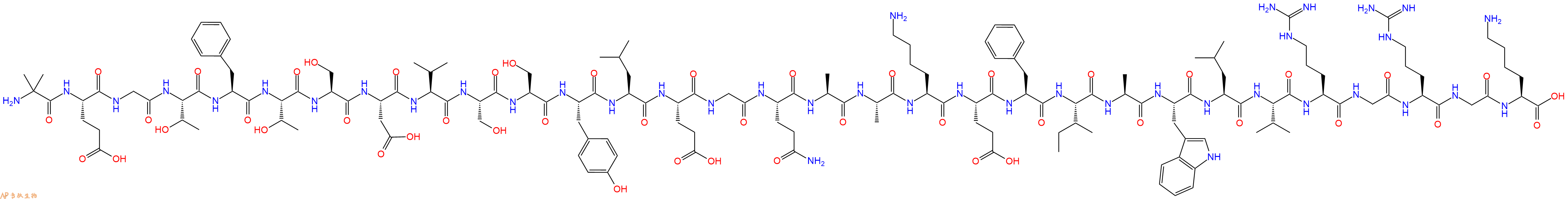 专肽生物产品H2N-Aib-Glu-Gly-Thr-Phe-Thr-Ser-Asp-Val-Ser-Ser-Tyr-Leu-Glu-Gly-Gln-Ala-Ala-Lys-Glu-Phe-Ile-Ala-Trp-Leu-Val-Arg-Gly-Arg-Gly-Lys-OH